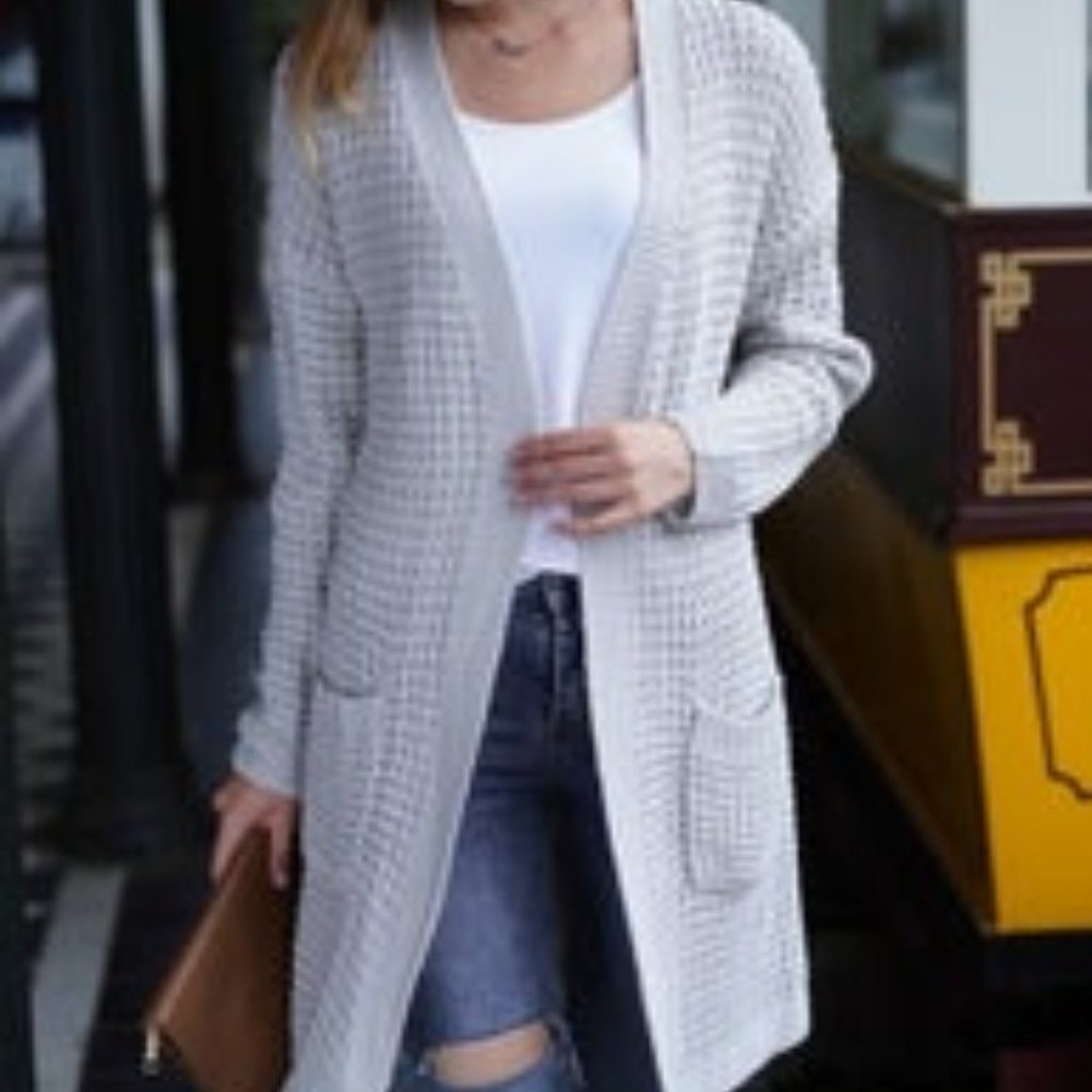 Long Cozy Cardigan in Gray